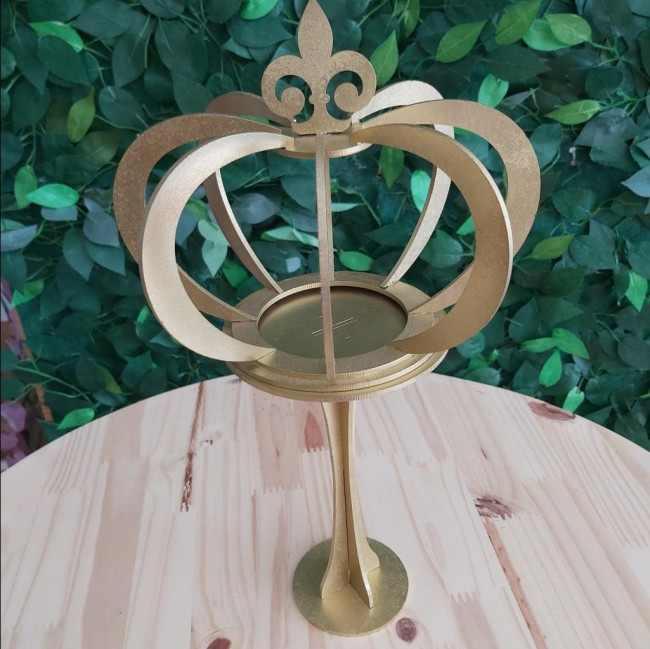 COROA COM PEDESTAL MDF DOURADO