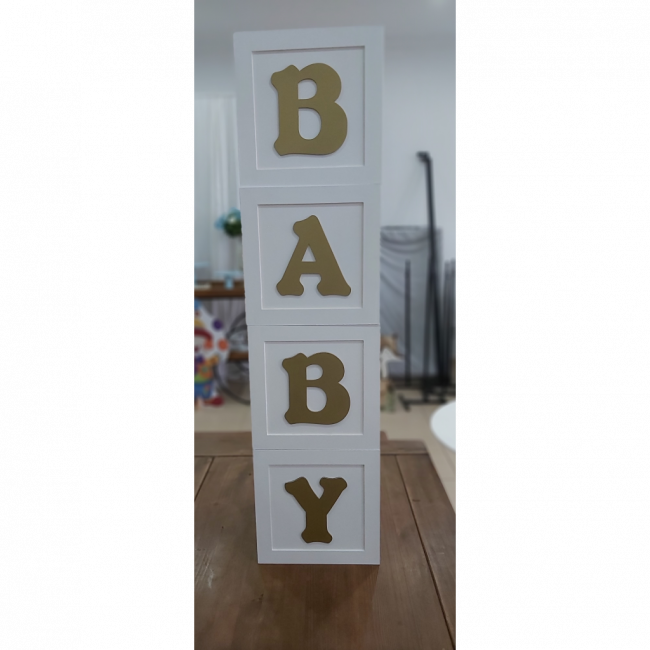 Cubo mdf branco Baby 4 peças