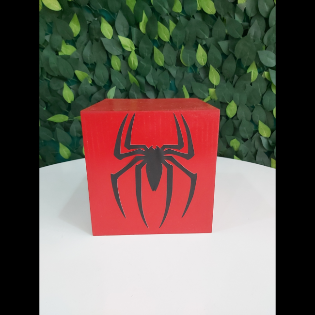 Cubo vermelho mdf aranha