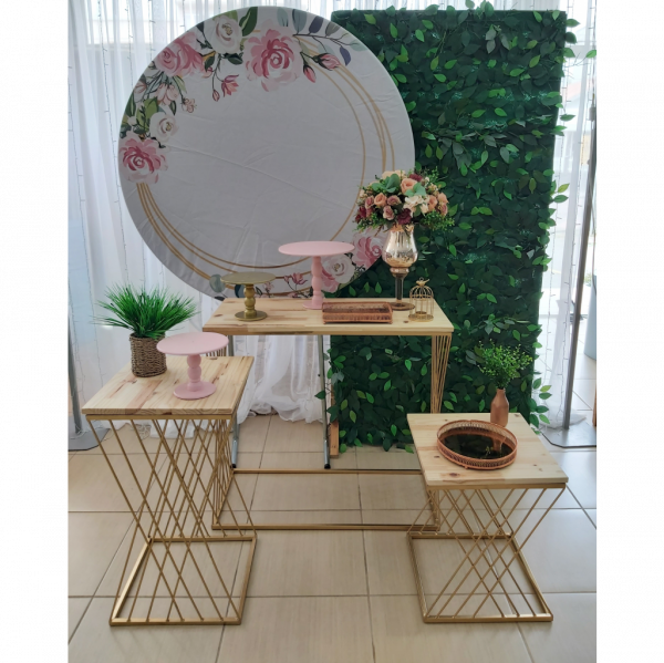 Decoração rosa e dourado