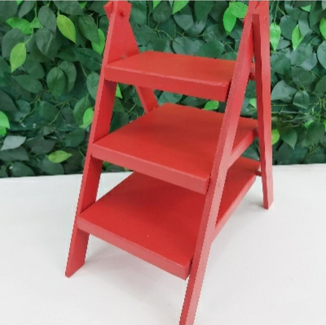 Escada mdf de mesa vermelho