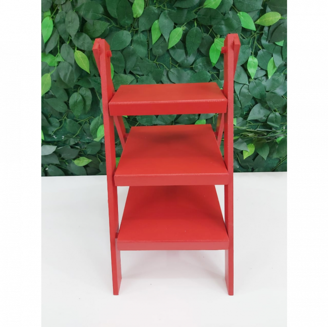 Escada mdf de mesa vermelho