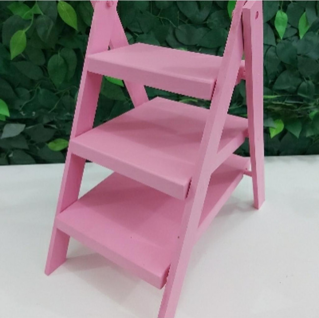 Escada mdf de mesa rosa claro