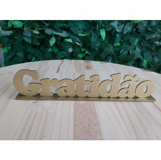 Gratidão mdf dourado