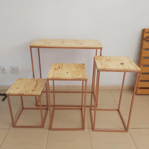 Kit mesa cubo ferro rose gold