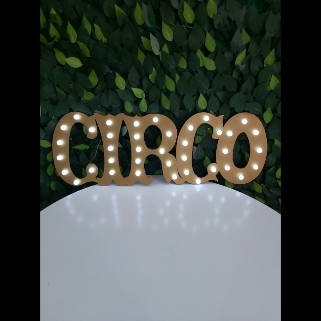 Letreiro Circo dourado com led