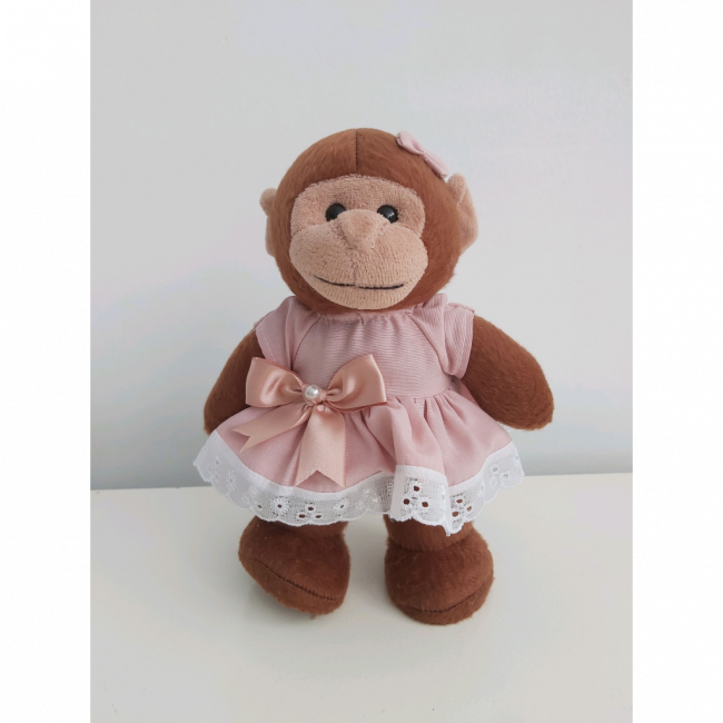 Macaca pelucia roupa rose P