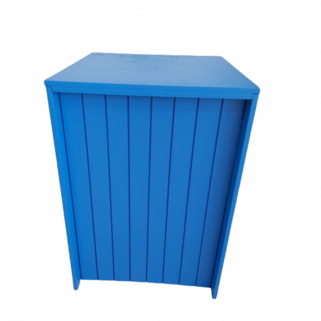 Mesa cubo ripada mdf azul royal dobrável