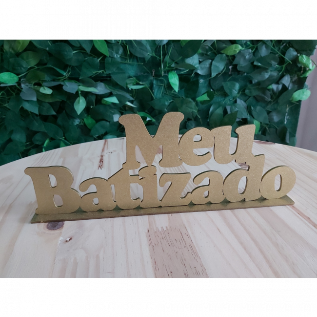 Meu batizado mdf dourado