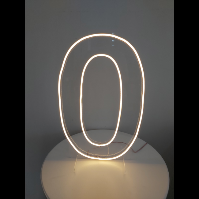 Numero acrílico com Led 0