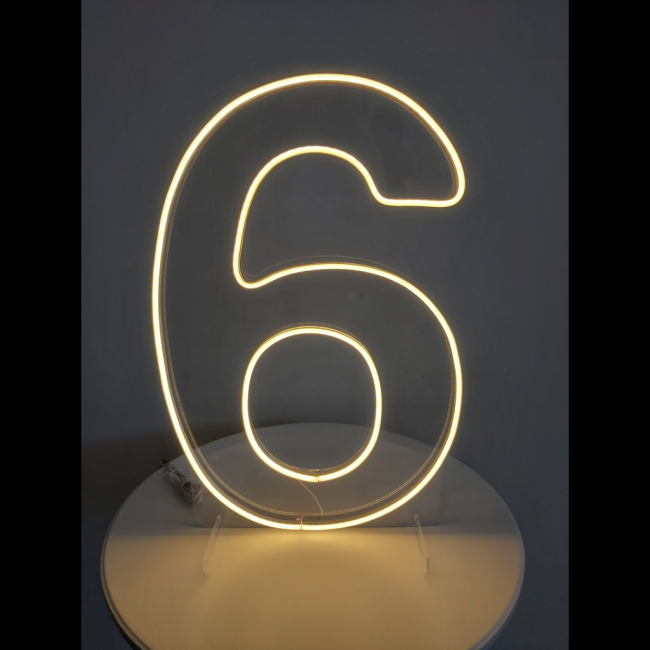 Numero acrílico com Led 6