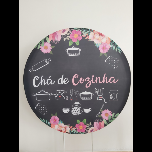 Capa sublimada Painel redondo chá de cozinha