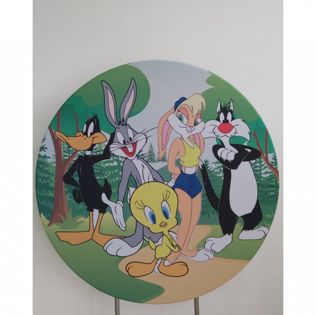 Capa sublimada Painel redondo looney tunes