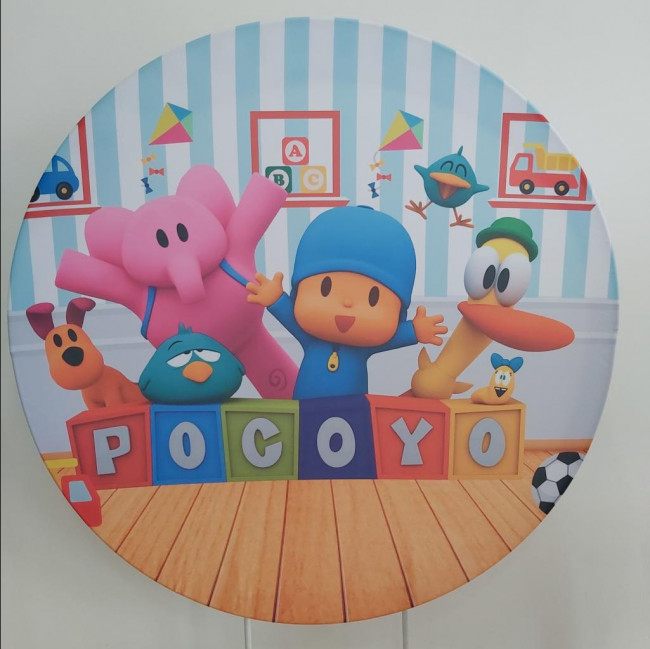 Capa sublimada Painel redondo Pocoyo