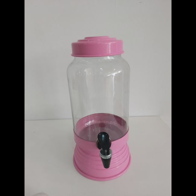 Suqueira de vidro rosa 3,2l