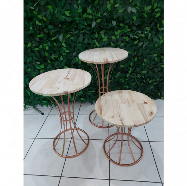 Trio de mesas Gaby Rose Gold