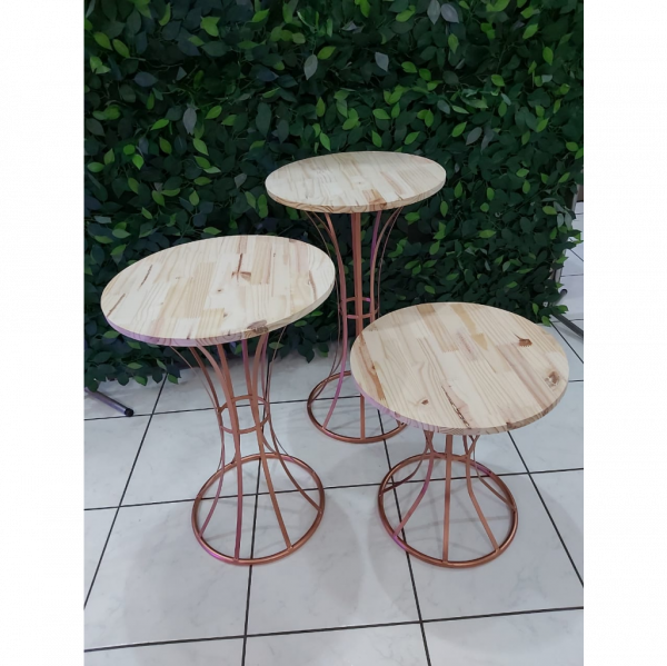 Trio de mesas Gaby Rose Gold