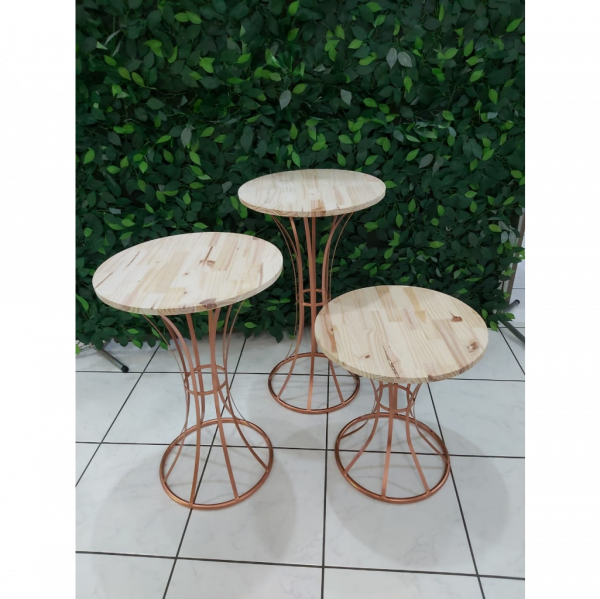 Trio de mesas Gaby Rose Gold