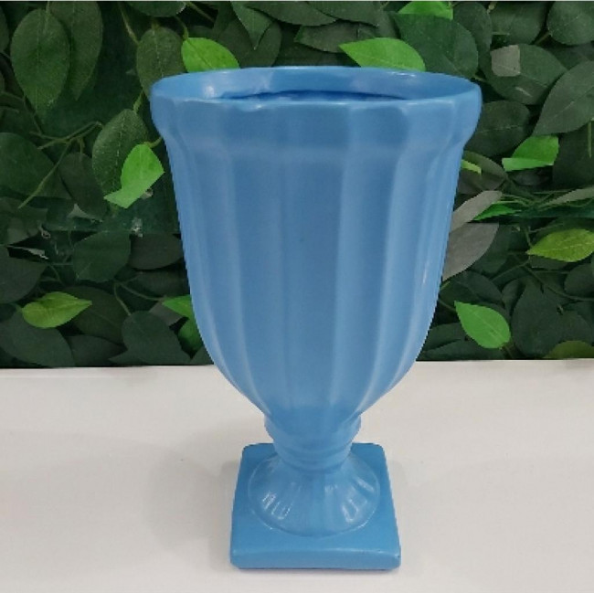 Vaso cerâmica azul claro