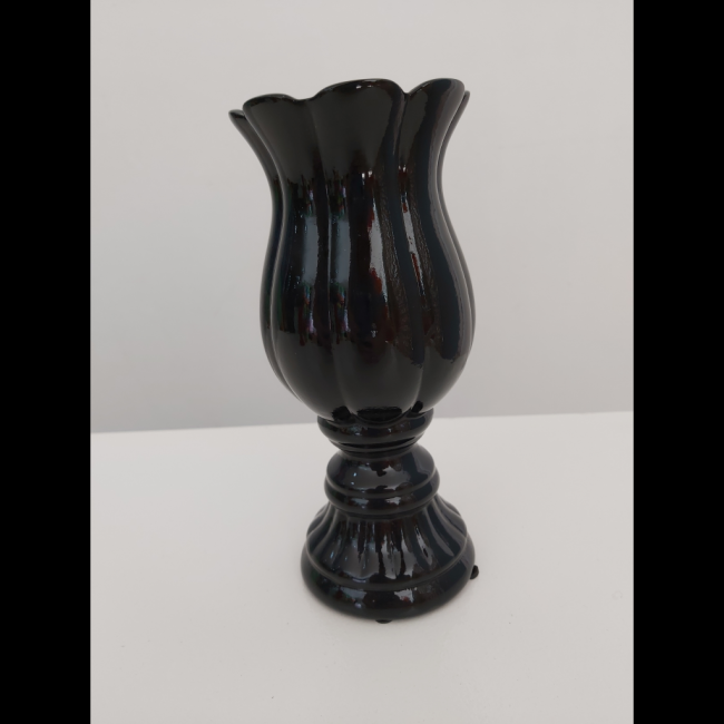 Vaso de cerâmica tulipa pequeno preto