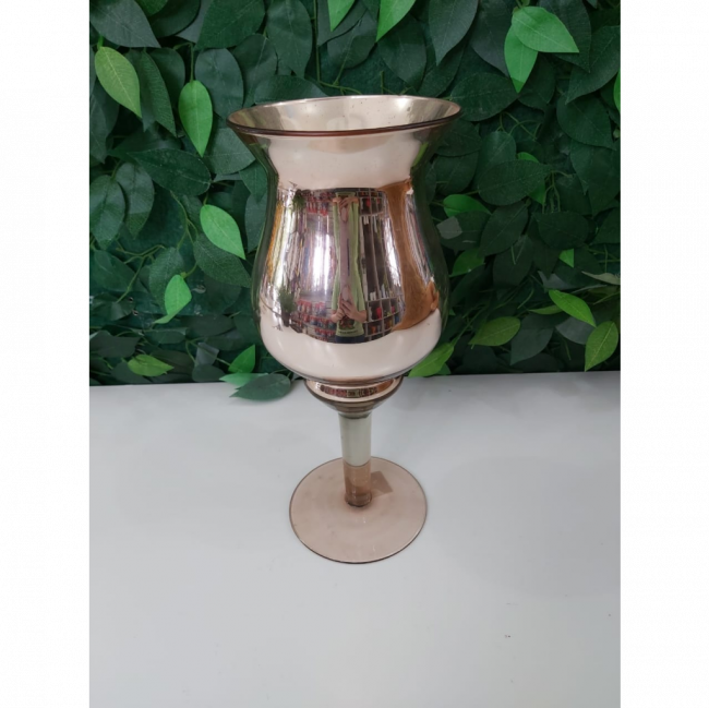 vaso de vidro rose gold