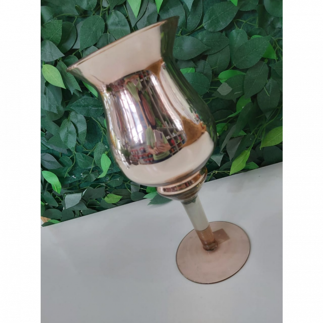 vaso de vidro rose gold