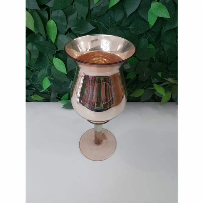 vaso de vidro rose gold