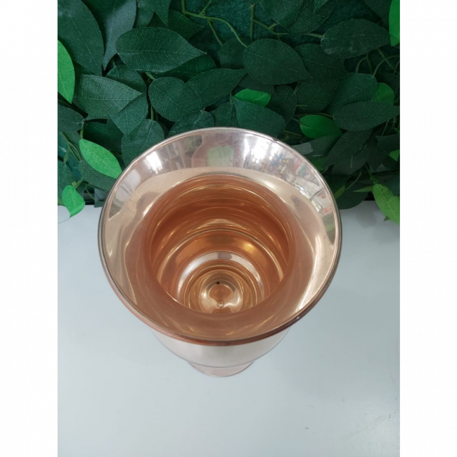 vaso de vidro rose gold