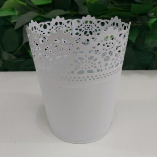 Vaso metal M branco