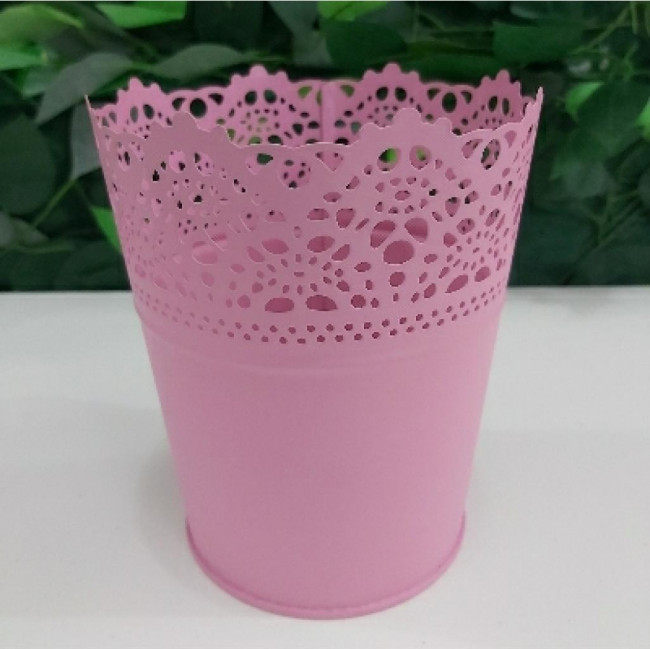 Vaso metal M rosa