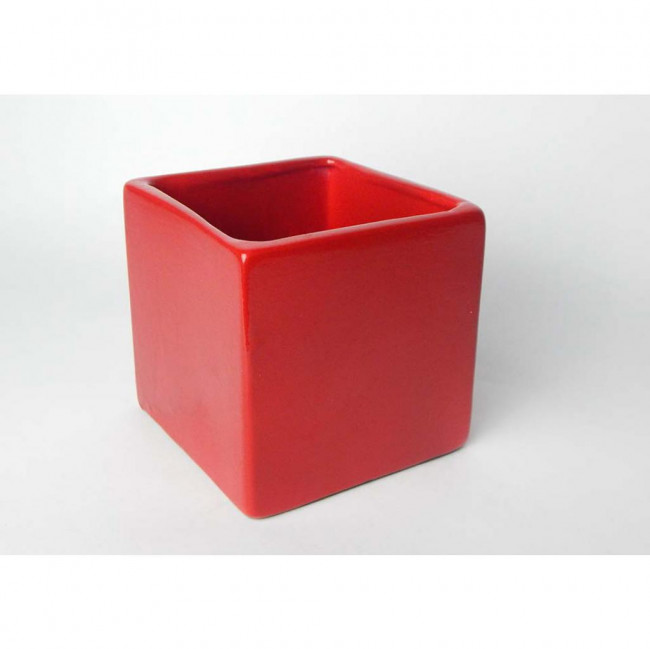 CACHEPOT CERAMICA QUADR VERMELHO