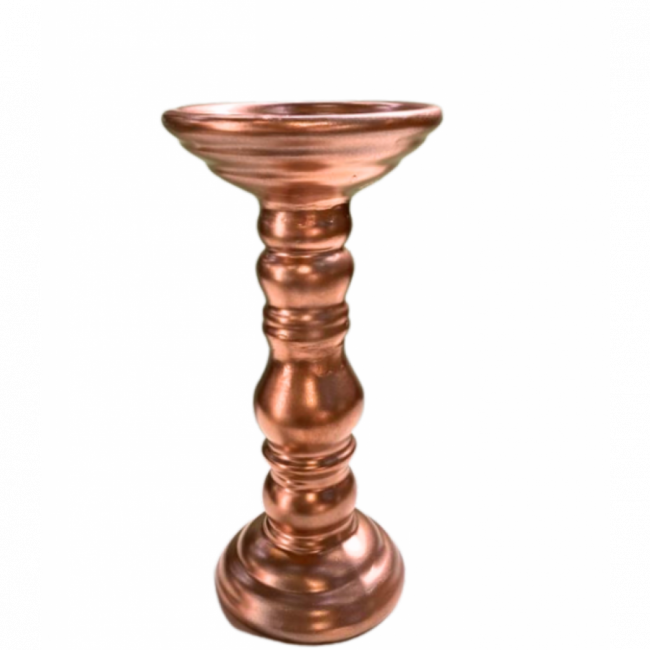 CASTIÇAL BOLAS CERAMICA ROSE GOLD