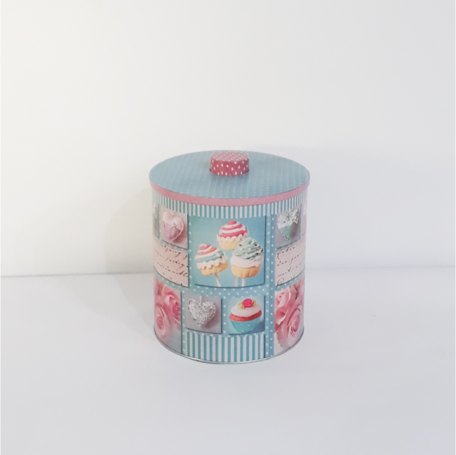 LATA VINTAGE REDONDA - CUP CAKE PQ