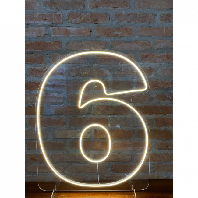 NUMERO 6 LED NEON GR