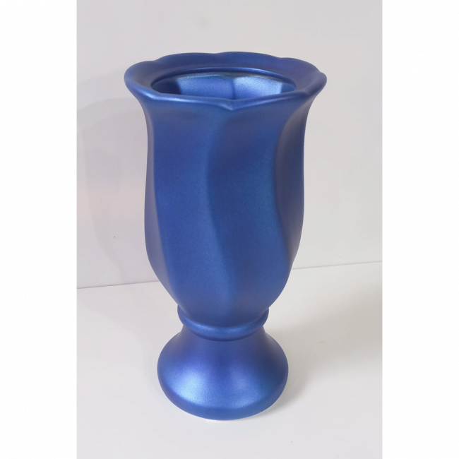 VASO TORCIDO AZUL METALIZADO