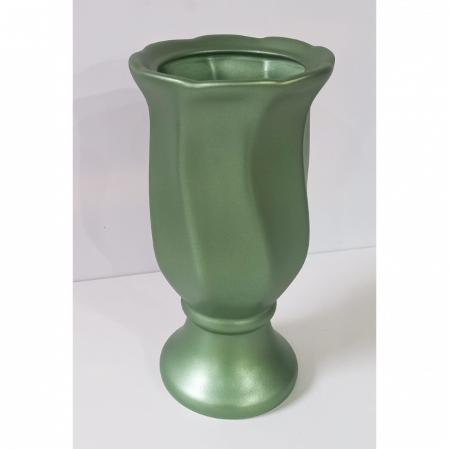 VASO TORCIDO VERDE METALIZADO