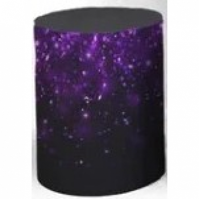 CAPA CILINDRO PRETO COM GLITTER ROXO M