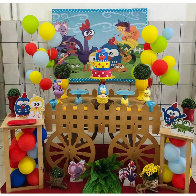 DISPLAY DE MESA BORBOLETINHA GALINHA PINTADINHA