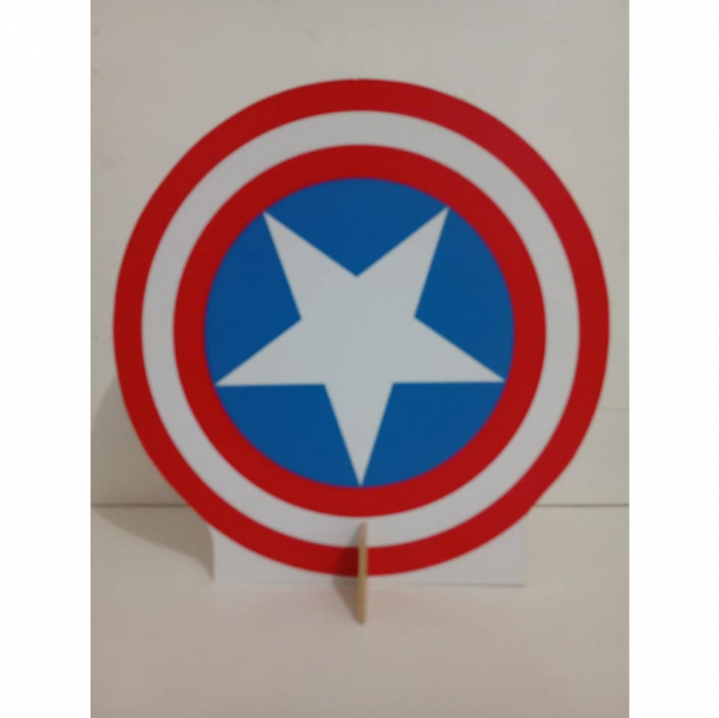 DISPLAY DE MESA ESCUDO CAPITÃO AMÉRICA VINGADORES