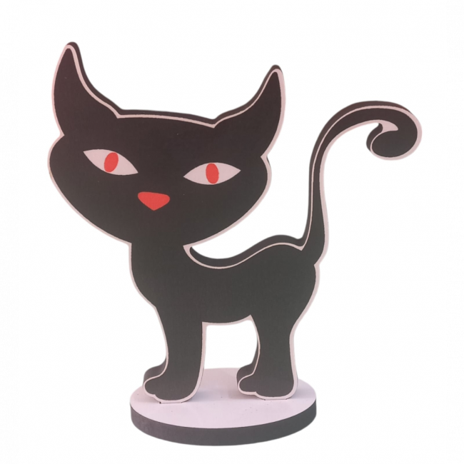 GATO PRETO MDF HALLOWEEN