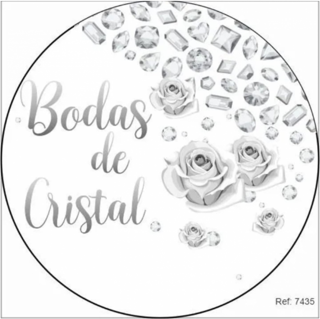 PAINEL REDONDO BODAS DE CRISTAL