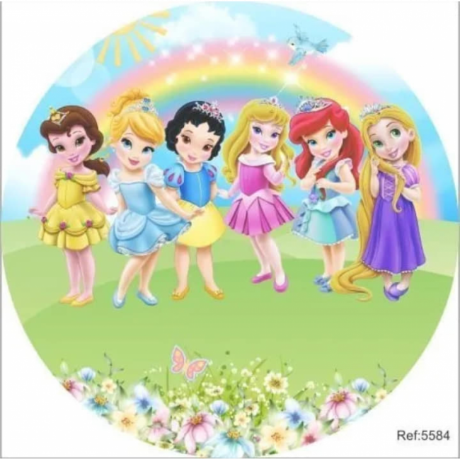 PAINEL REDONDO PRINCESAS CUTE