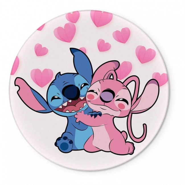 PAINEL REDONDO LILO STITCH E ANGEL