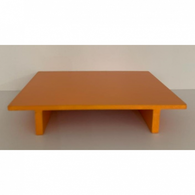 SUPORTE PARA DOCES BAIXO COM PÉZINHO MDF LARANJA