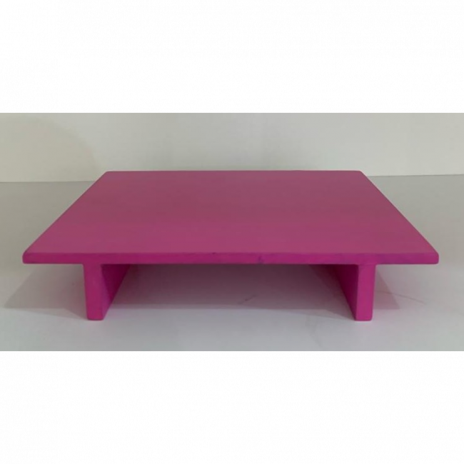 SUPORTE PARA DOCES BAIXO COM PÉZINHO MDF ROSA