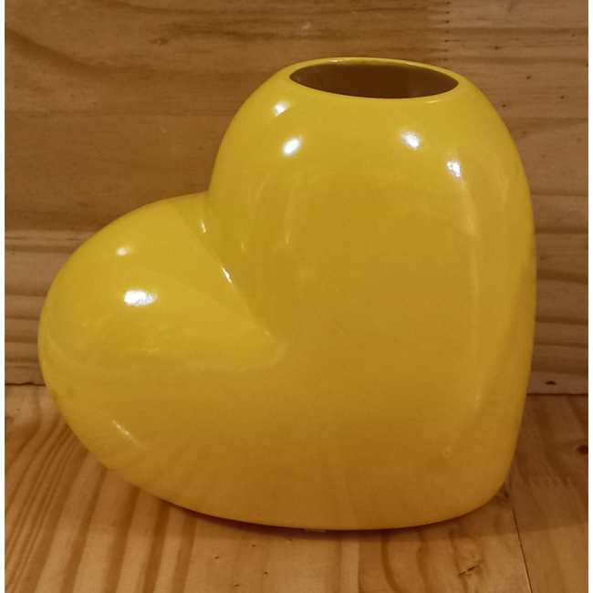 VASO CACHEPO CORAÇÃO AMARELO