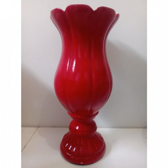 VASO TAÇA FLOR G VERMELHO