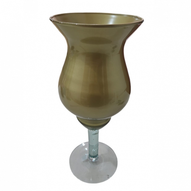 VASO TAÇA G VIDRO DOURADO