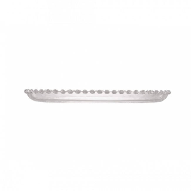 Bandeja Oval Cristal Bolinha 24x12x2cm