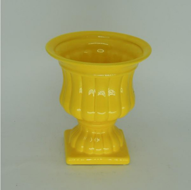 Vaso Cerâmica Grego Amarelo - PP